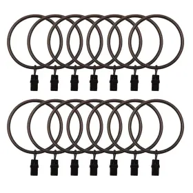 Bangboom 714404985454 14 Pack Strong Iron Metal Curtain Rings With Clips 2.5 Inch Diameter Decorative
