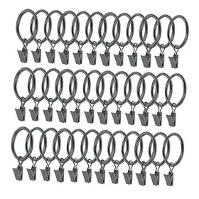 Cn.bpus20210802003 Bangboom 36 Pack Strong Iron Metal Curtain Rings With Clips 2.5 Inch Diameter Black