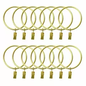 Cn.bpus20210802004 Bangboom 14 Pack Strong Iron Metal Curtain Rings With Clips 2.5 Inch Diameter Gold