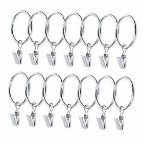 Cn.bpus20210802005 Bangboom 14 Pack Strong Iron Metal Curtain Rings With Clips 2.5 Inch Diameter Silver