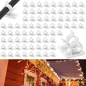 Sij-barydat-10328 Barydat 50 Pcs Christmas Outdoor Light Clips For String Lights Adjustable Adhesive Ro