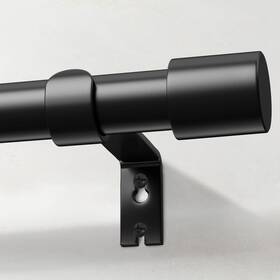 Basics4all 674519161127 Curtain Rods For Windows 66 To 120 1 Inch Black Rod Adjustable Heav