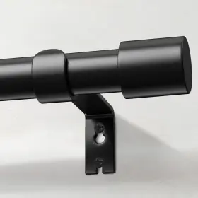 Basics4all 674519161127 Curtain Rods For Windows 66 To 120 1 Inch Black Rod Adjustable Heav