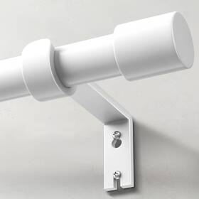 Basics4all 674519161790 Curtain Rods For Windows 72 To 144 1 Inch White Rod Adjustable Heav