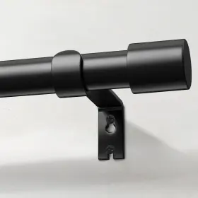 S2-blk-32-90 Basics4all Curtain Rods For Windows 48 To 84 1 Inch Black Rod Adjustable Heavy
