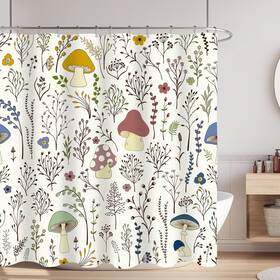 Baynook Bn-s202507a-p1-72-78 Long Shower Curtain 72 X 78 Inch Tall Cute Mushroom Curtains For Bath