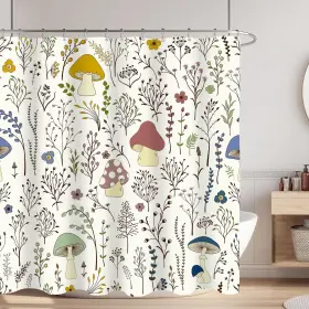 Bn-s202507a-p1-72-78 Baynook Long Shower Curtain 72 X 78 Inch Tall Cute Mushroom Curtains For Bath