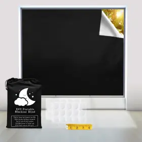 Bcjj 755987156553 Blackout Curtains Portable Window Curtain Shade 100% Black Out Room Darken Inch