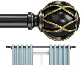 Beautihaus 736932893365 Curtain Rod 48 Inch 58-inch Adjustable Length Heavy Duty Decorative F