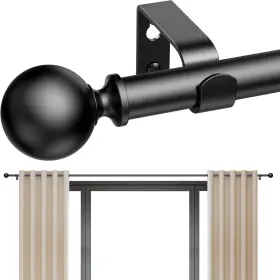 18-110 Beautihaus 737706255693 Black Curtain Rod 110 Inch 118-inch Adjustable Length