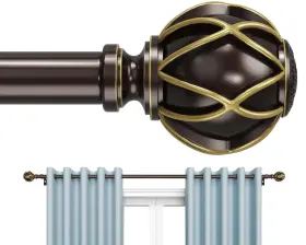Lz-bronze-20-144 Beautihaus Curtain Rods 18-152 Inch For Window 144 Adjustable Length Heavy Duty D