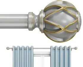 Lz-silver-30-1 Beautihaus Short Curtain 30 Inch Thick Tube Never Bend Adjustable Length Diameter 3/4