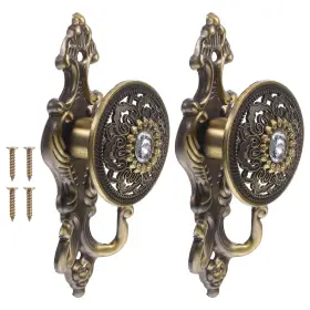 227384mqm14isbq Beavorty Vintage Bronze Curtain Hooks - Heavy Duty Drapery Tiebacks Wall Mounted Deco