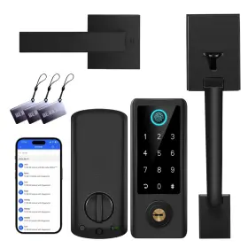 B0d56rgrf4 Bebasia Fingerprint Door Lock Handle Sets Keyless Entry Bluetooth