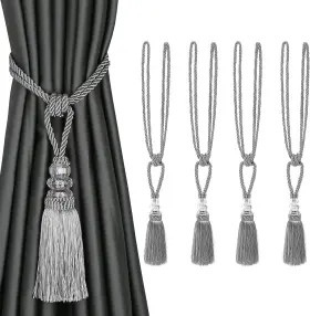 12172 Bel Avenir 4 Pack Curtain Hand-woven Tiebacks Crystal Holdbacks Home Decorative