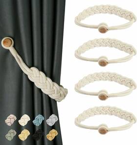 Bel Avenir 313030339331 Curtain Tiebacks Magnetic Woven Holdback Drapery Tie-back Iv