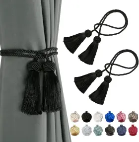 Bel Avenir 313038850869 2 Pack Curtain Handmade Tiebacks Decorative Holdbacks With Ta