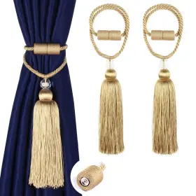 Bel Avenir 616612777171 Magnetic Curtain Tiebacks Tassel Ties Backs Holdbacks Rope Convenient Drapes