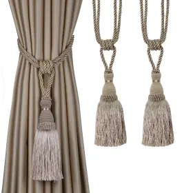 Bel Avenir 616612777645 2 Pack Curtain Tiebacks Tassel Drapery Tie-backs Rope Handmade Holdbacks Home