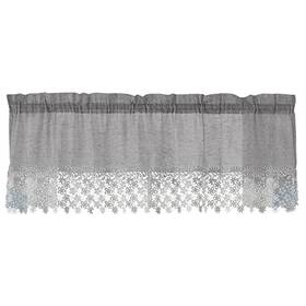 Belle Maison Usa Ltd. 090682378771 Lillian Valance With Macram Band 55 Inch X 17 Gray