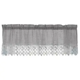 Belle Maison Usa Ltd. 090682378771 Lillian Valance With Macram Band 55 Inch X 17 Gray