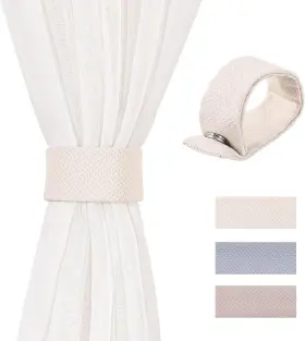 Bennertee 753775346704 Magnetic Curtain Tiebacks 2 Pack Perfect For Thin Short Drapes Not Beige