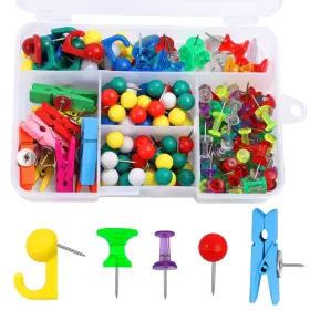 D3714k-11-n Besarme 200 Pieces Push Pins Set Thumb Tacks Multicolor Pushpin Clips Decorative Pus