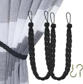 Better Design 445031868893 Home Queen Hand Braided Curtain Tie Back Buckle Holdback Drapery Tiebac