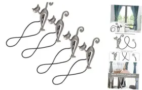 Beufeer59nw6vg2z Beufee 4pcs Cat Curtain Tiebacks Tie Backs Holder Holdbacks Cute