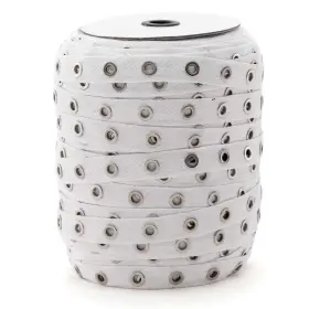 Beyond Trim 014805045023 Eyelet Twill Tape - 100% Cotton 1 Inch Nickel Metal Grommet Race Up Sewing Cr