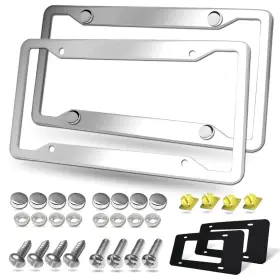 8206 Bggtmo ‎ Tl- Stainless Steel License Plate Frames- 2 Pack Heavy Duty Polished Mirro