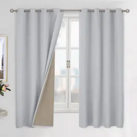036grey5263 Bgment Grey Blackout Curtains 63 Inch Length For Bedroom 2 Panels Set Linen