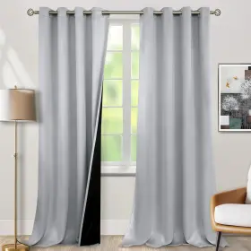 2ld4ltgrey5295 Bgment Light Grey Blackout Curtains 95 Inches Long 2 Panels Set For Living Ro
