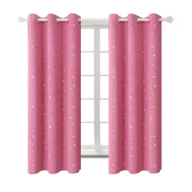 Bgment 698775029823 Pink Blackout Curtains For Girls Bedroom Sparkling Star Ther