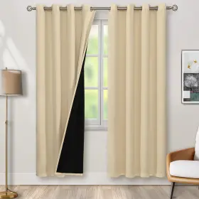 Bg2lyb23cw2s5295 Bgment Natural Blackout Curtains 95in Long Set Of 2 Thermal Insulated Grommet