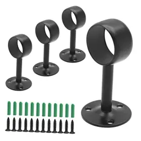 Qy211012-0022 Biaungdo 1-1/4inch Curtain Rod Ceiling Mount Brackets 1 1/4inch Black-4pcs