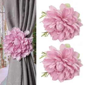 Biecwiay 276625595939 2pcs Flower Curtain Buckles Decorative Contemporary Style Ties With Large