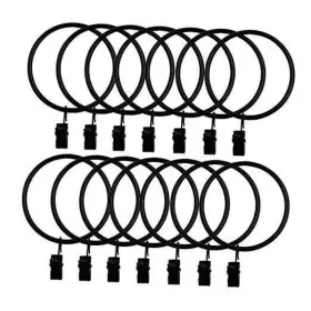 Cn.bpus20210226003 Binpin Na 14 Pack Strong Iron Metal Curtain Rings With Clips 2.5 Inch Diameter