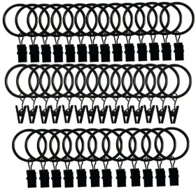 B08b555pfg Black Curtain Rings With Clips 40pcs Premium Drapery For 1 Inch Rod