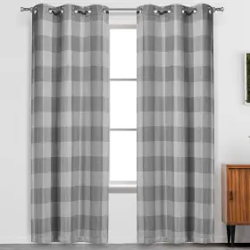 16144d Blackout 365 12 P Langston Buffalo Checkered Curtain Set 37 Inch W X 84 L