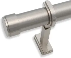 Blasthome 810136551013 Luxury 3 Ft Custom Curtain Rod 1 1/4 Inch Foot Brushed Nickel