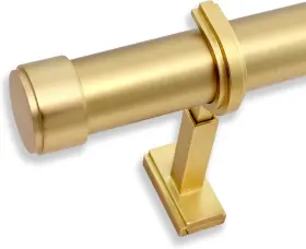 Blasthome 810136551150 Luxury 4 Ft Custom Curtain Rod 1 1/4 Inch Large Foot Brushed Gold