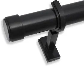 Blasthome 810136551495 Luxury 3 Ft Custom Curtain Rod 1 1/4 Inch Large Foot Tuxedo Black