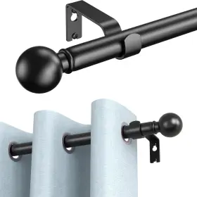 Bloomflower 736932893846 Curtain Rods For Windows 18 To 48 Inches 18-48&apos &apos Matte Black