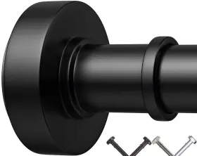 Jzlq002 Bloomflower Black Shower Curtain Rods 43-72 Inches Never Rust Slip Adjustable Te