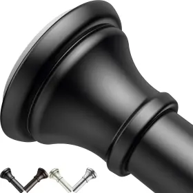 Jzlq003 Bloomflower Black Shower Curtain Rods 43-72 Inches Rust Resistance Adjustable Tension