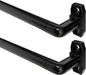 Windows18-32 Blu-pier Tech 669665357630 Sash Curtain Rod For Inch Adjustable 18-32 2pcs Black