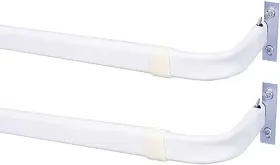 Srd2848 Blu-pier Tech Heavy Duty Single Rod Lock Seam Curtain 28 To Inch -48 2pcs White