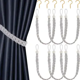 B088frc82r Blulu 6 Pieces Braided Curtain Tiebacks Rope Belt Ties And Hooks M