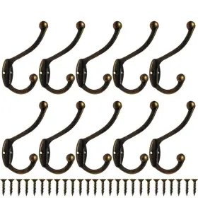 B01698 Bodingtai Baodingtai Heavy Duty Zinc Alloy Dual Coat Hooks 10 Pack With Screws Rustic
